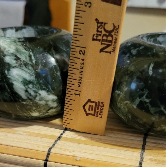 Natural Green Marble Votive Tea Light Candle Holders Stone '80s - Picture 5 of 7